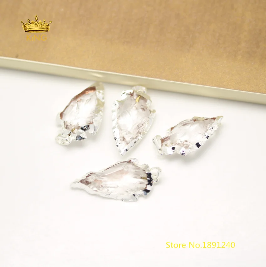 5 шт. подвески в виде наконечника стрелы из прозрачного белого кварца