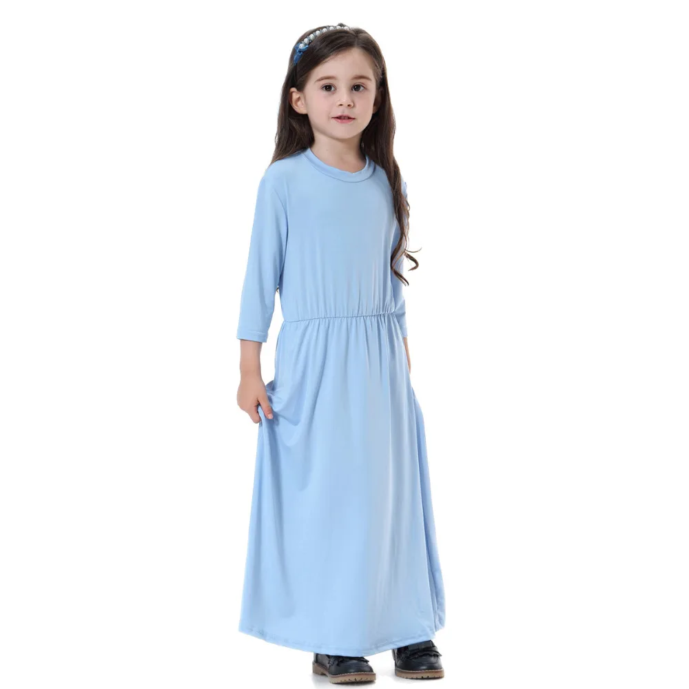 Мусульманское детское Макси платье для девочек длинное халат кимоно Jubah Рамадан