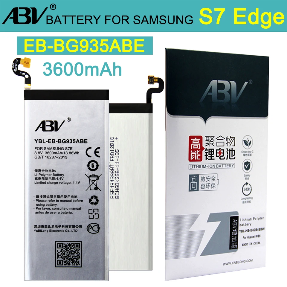 Оригинальный ABV литий-ионная аккумуляторная батарея EB-BG935ABE для samsung Galaxy S7 Edge G9350 G935