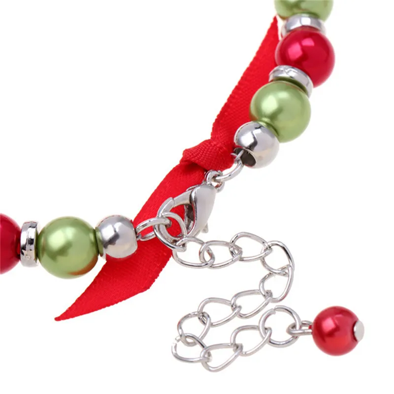 DoreenBeads Акриловые ручной работы бисерные браслеты красный и зеленый Рождество