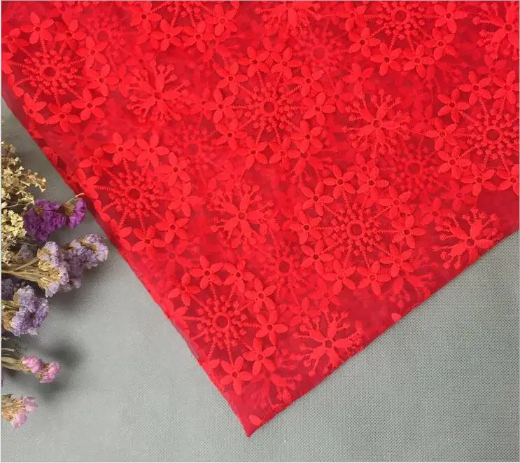 Вышивка из органзы шелковая кружевная растворимая 7 цветов 3 ярда х 120 см|embroidery