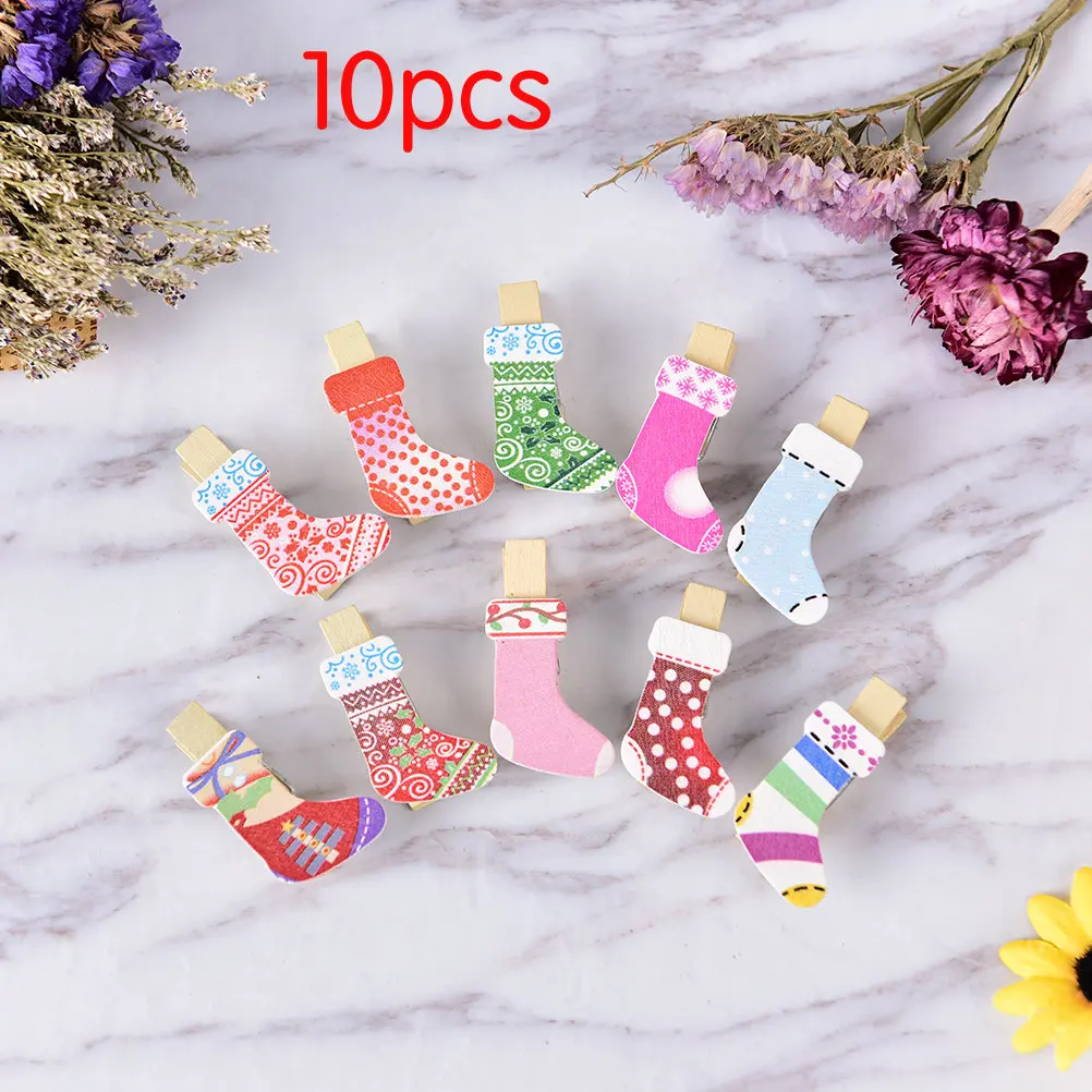 10pcs 10 шт./упак. животного сова утка кролик Дельфин Cat рождественское сердце, Плетеный абажур из натурального дерева одежда Фотобумага Пег контактный прищепка ремесло клипы - Цвет: 10pcs