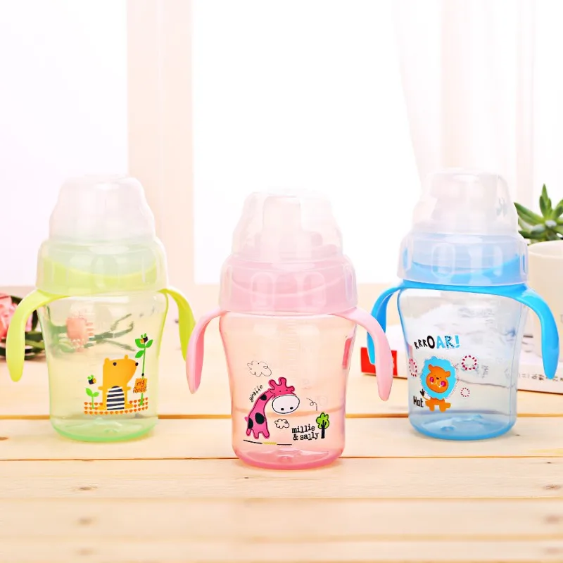 1 шт. Детская Бутылочка с оленем и ручкой 240 мл|baby drinking bottle|baby straw bottlebaby bottle with |