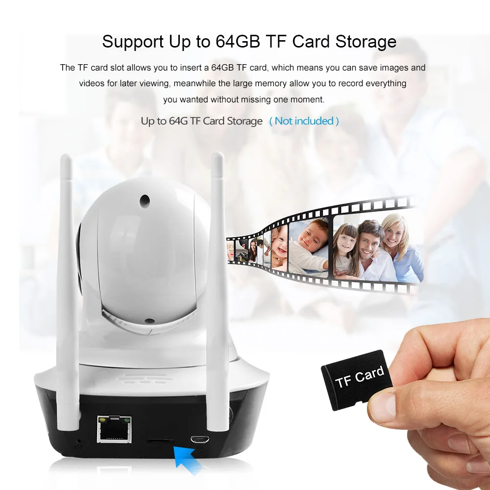 ZGWANG 1080p HD Беспроводная ip-камера безопасности ночного видения записывающая сеть