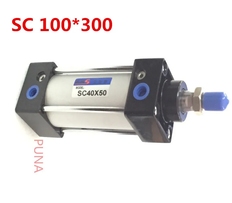 Пневматический цилиндр Airtac типа 100 мм отверстие 300 ход 1/2 дюйма bsp SC 100x300 цилиндры с