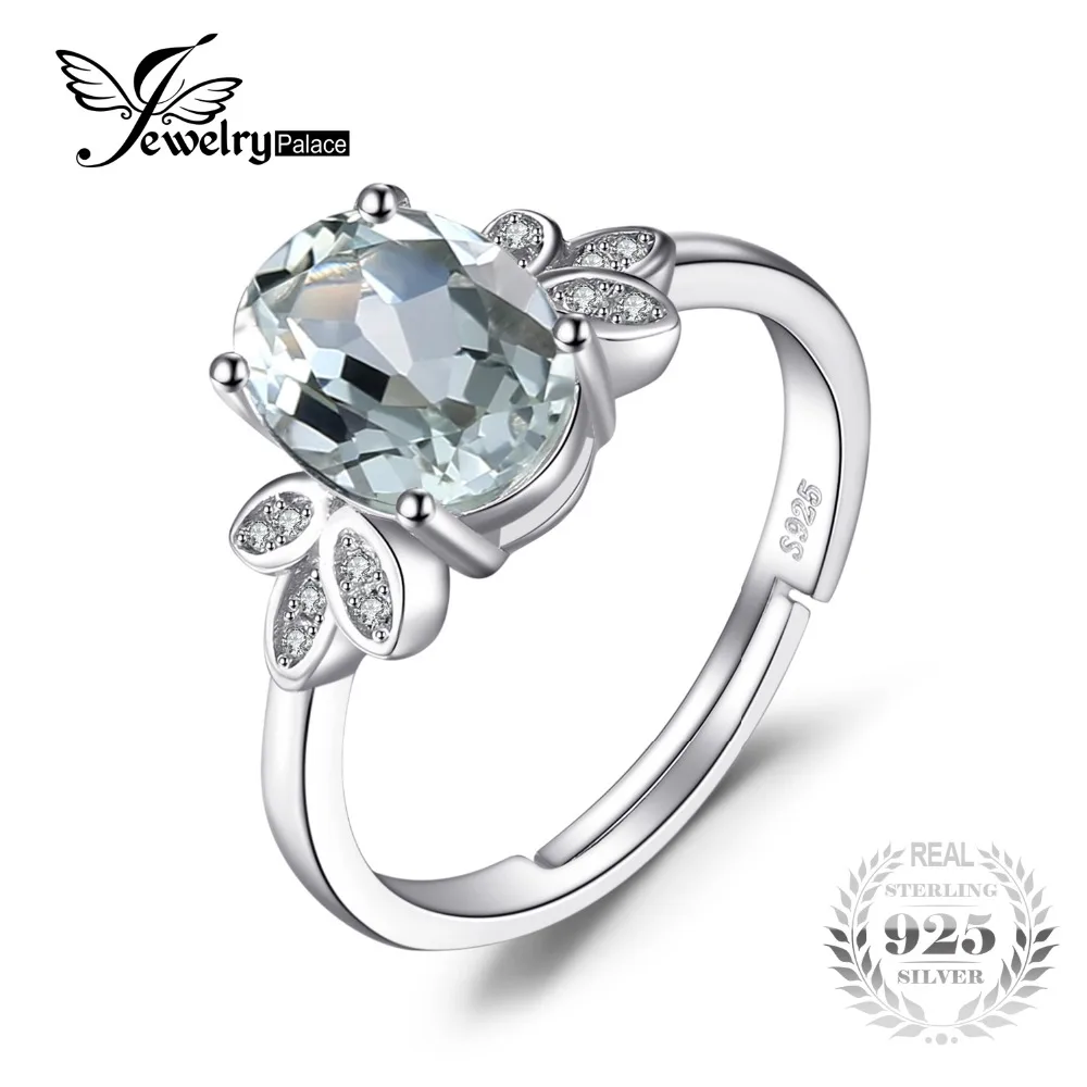 Jewelrypalace классический 1.8ct натуральный зеленый Аметист Белый Рок Кварц пасьянс