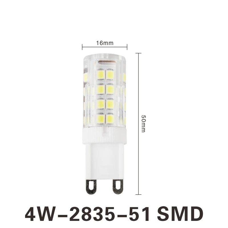 4W G9 светодиодный светильник AC220V 3 Вт 4 Вт 5 Вт 7 Вт Светодиодный светильник 2835SMD супер яркий светильник для люстры Замена галогенной лампы 30 Вт 40 Вт 50 Вт 70 Вт - Испускаемый цвет: 4W