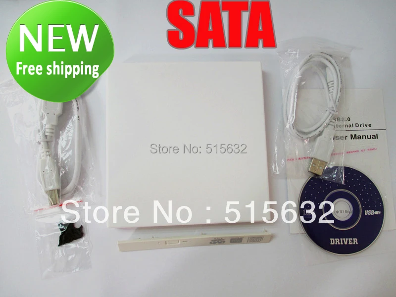 Внешний корпус USB SATA CD DVD Комбинированный привод чехол новый белый|external sata|sata cddrive