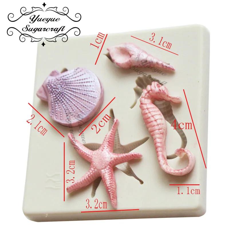 9 Yueyue Sugarcraft Морская раковина силиконовые формы для тортов инструменты для украшения тортов из мастики Gumpaste для шоколада конфет мыла Fimo глиняные формы - Цвет: 9