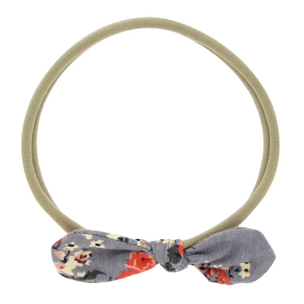 Новая женская повязка на голову с цветочным принтом и бантом из эластичного