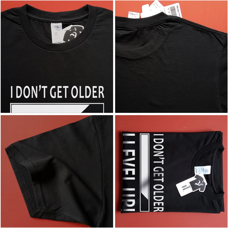 Новая футболка с надписью I Don't Get Older Level Up Funny Birthday Nerd Gamer хлопковая короткими