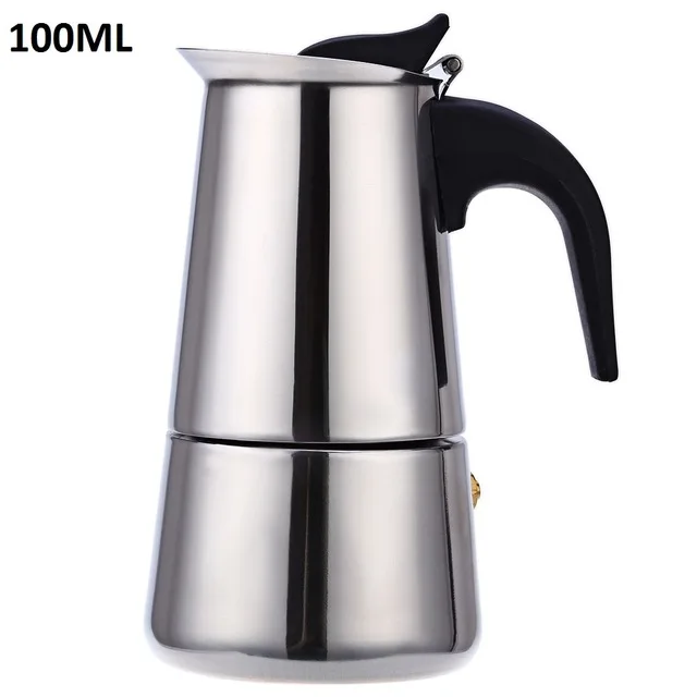 LUCOG Нержавеющая сталь Moka Кофе Maker мокко эспрессо латте фильтр Кофе горшок Кофеварка инструменты 2/4/6/9 чашек - Цвет: 100ML