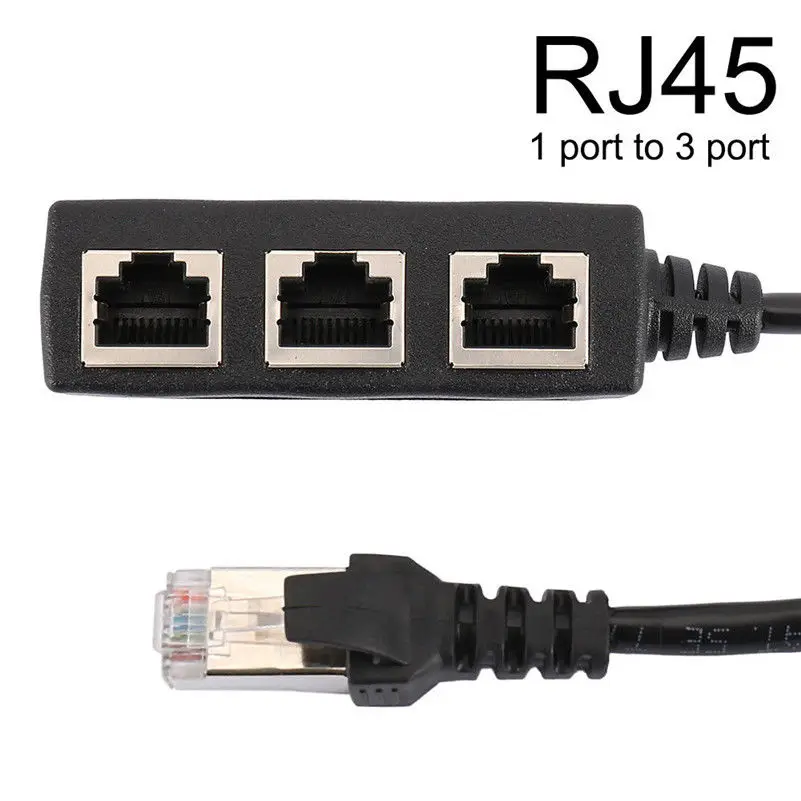 1 папа 3 Женский RJ45 LAN Ethernet кабель сплиттер сетевой шнур адаптер гнездового
