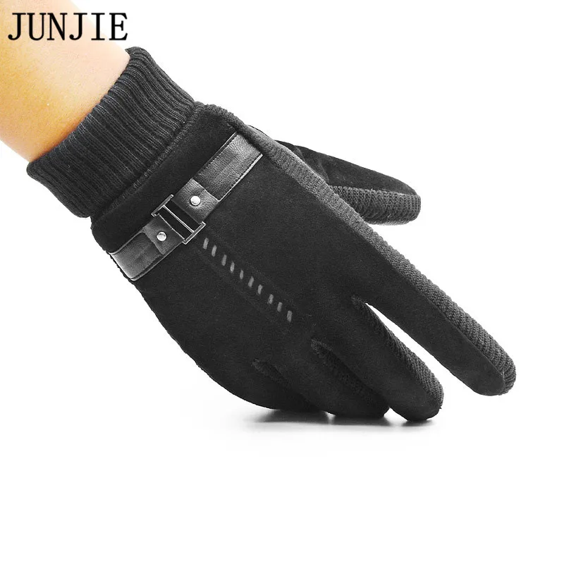 

Winter Thick Male Pigskin Gloves Warm Men Genuine Glove Full Finger Knitted Mittens High Quality Outdoor Riding Glove 10pairs