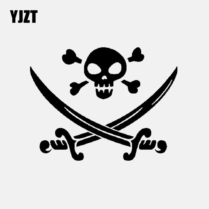YJZT 14 7 см * 11 3 череп с костями пират персональная Автомобильная Стикеры виниловые