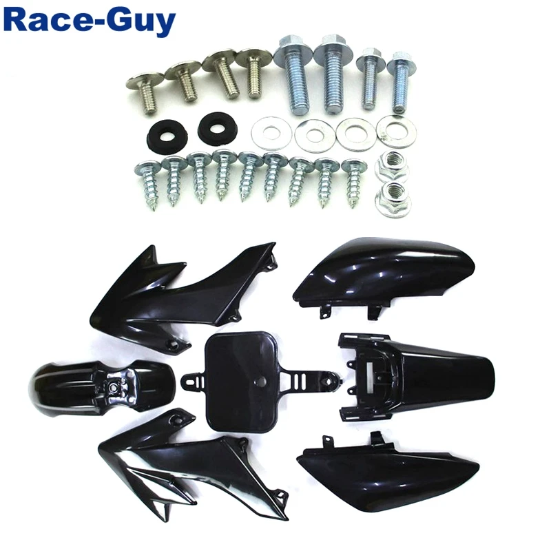 Черный Пластиковый обтекатель обтекателя тела наборы + Монтажные винты для Honda