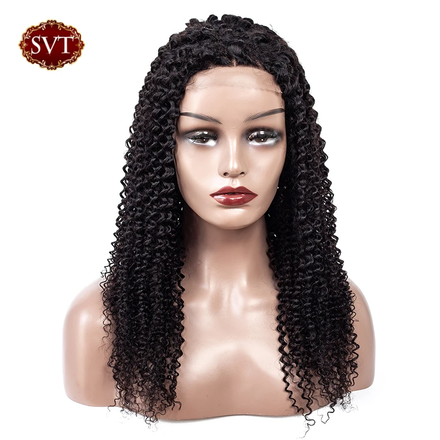 SVT волосы монгольская причудливая завивка человеческих волос парики Remy 4*4