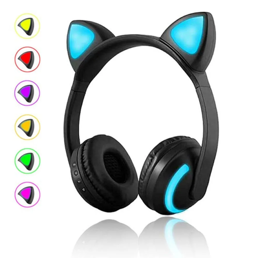 EGizmo Беспроводная Bluetooth стерео игровая гарнитура кошачьи уши светодиодный