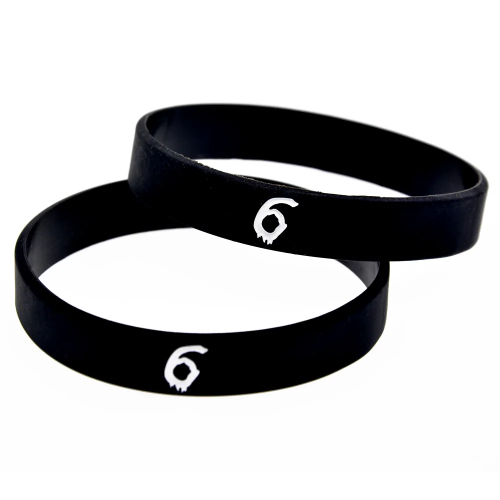 1 шт. Дрейк с видом от 6 Wristband Силикона Черный и белый|Браслеты шармами| |