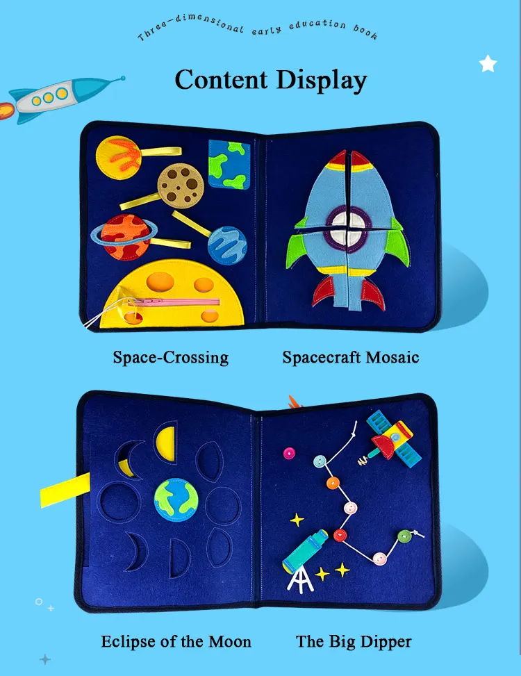 Ручной работы My Space книги для раннего развития со СПИДом история книги DIY ремесла исследовать космическая игрушка книжка-картинка комплект книга для малыша