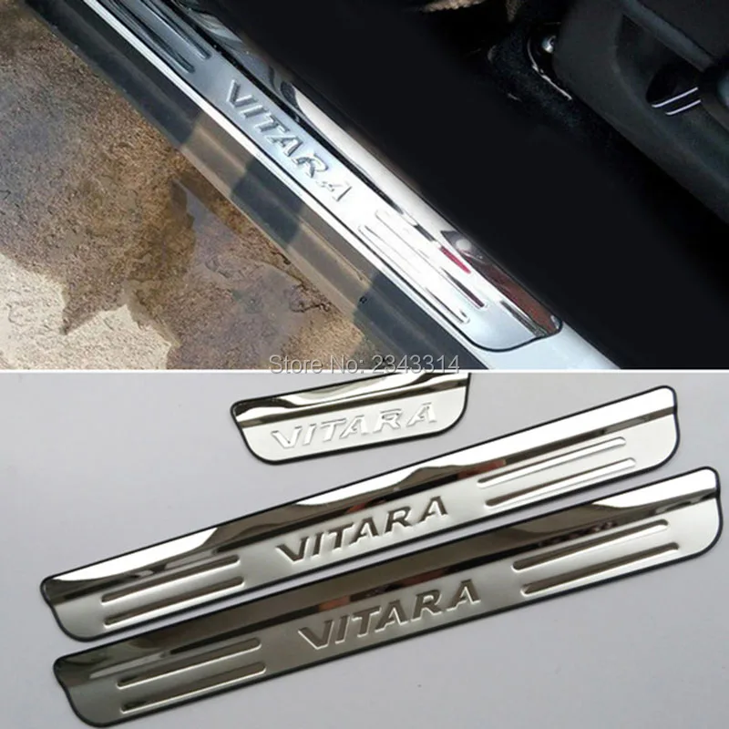 Для Suzuki Vitara- нержавеющие накладки на пороги, защитные накладки, накладка на педаль, ступенчатая крышка, аксессуары для стайлинга автомобилей