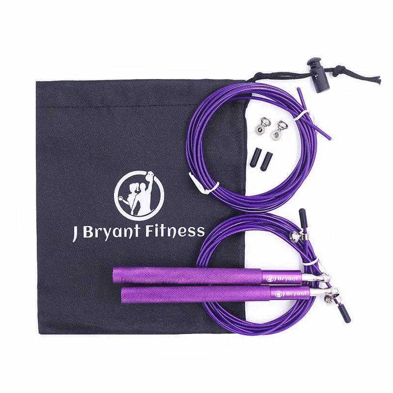 4 in 1-Purple J byrant Crossfit скакалка тренажеры Скорость Скакалка Профессиональная Скакалка скакалка для кроссфита для ММА Боксерские спортивная сумка Fitness пропустить TRAINING с сумкой запасной кабель рашгард - Цвет: 4 in 1-Purple