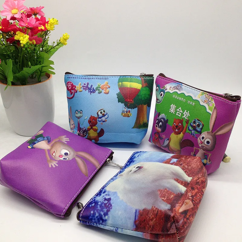 1 шт. популярный женский кошелек для монет с животным узором сумка на молнии