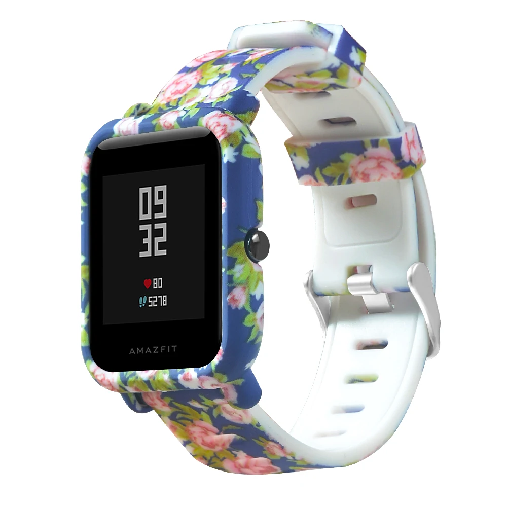 Ремешок и защитный чехол 2 в 1 для смарт часов Xiaomi Amazfit Bip ремешок из поликарбоната