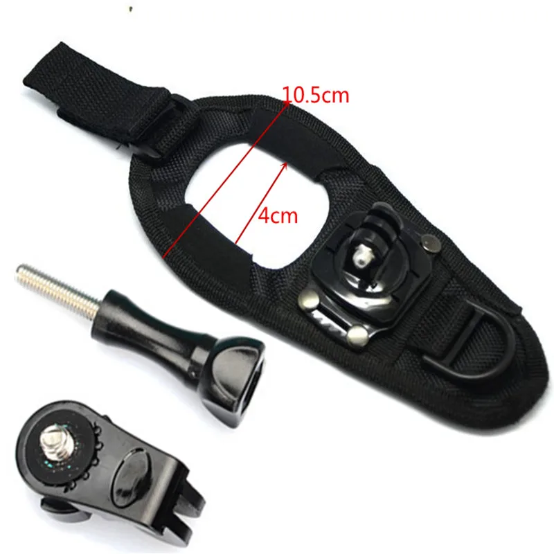 360 Rotary Wrist Strap for Xiaomi Yi Wristband Tripod Mount Adapter GoPro Hero 4 3 Sj4000 Sjcam Go Pro Camera Accessories | Электроника