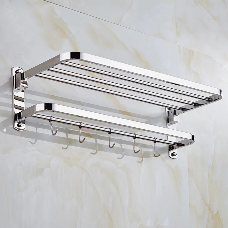 Towel rack Набор из нержавеющей стали для ванной комнаты, хромированный серебристый набор аксессуаров для ванной комнаты, красивая база, Товары для ванной комнаты, Настенная подвеска - Цвет: Towel rack