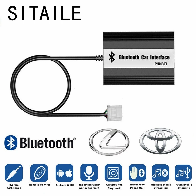 Автомобильный MP3 плеер siteiel Bluetooth A2DP адаптер для Toyota Lexus Scion AUX USB зарядка Handsfree