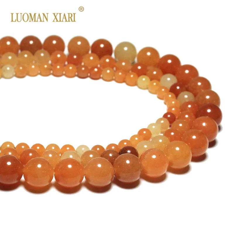 Круглая форма оптом Красный Авантюрин 100% бусины из натурального камня