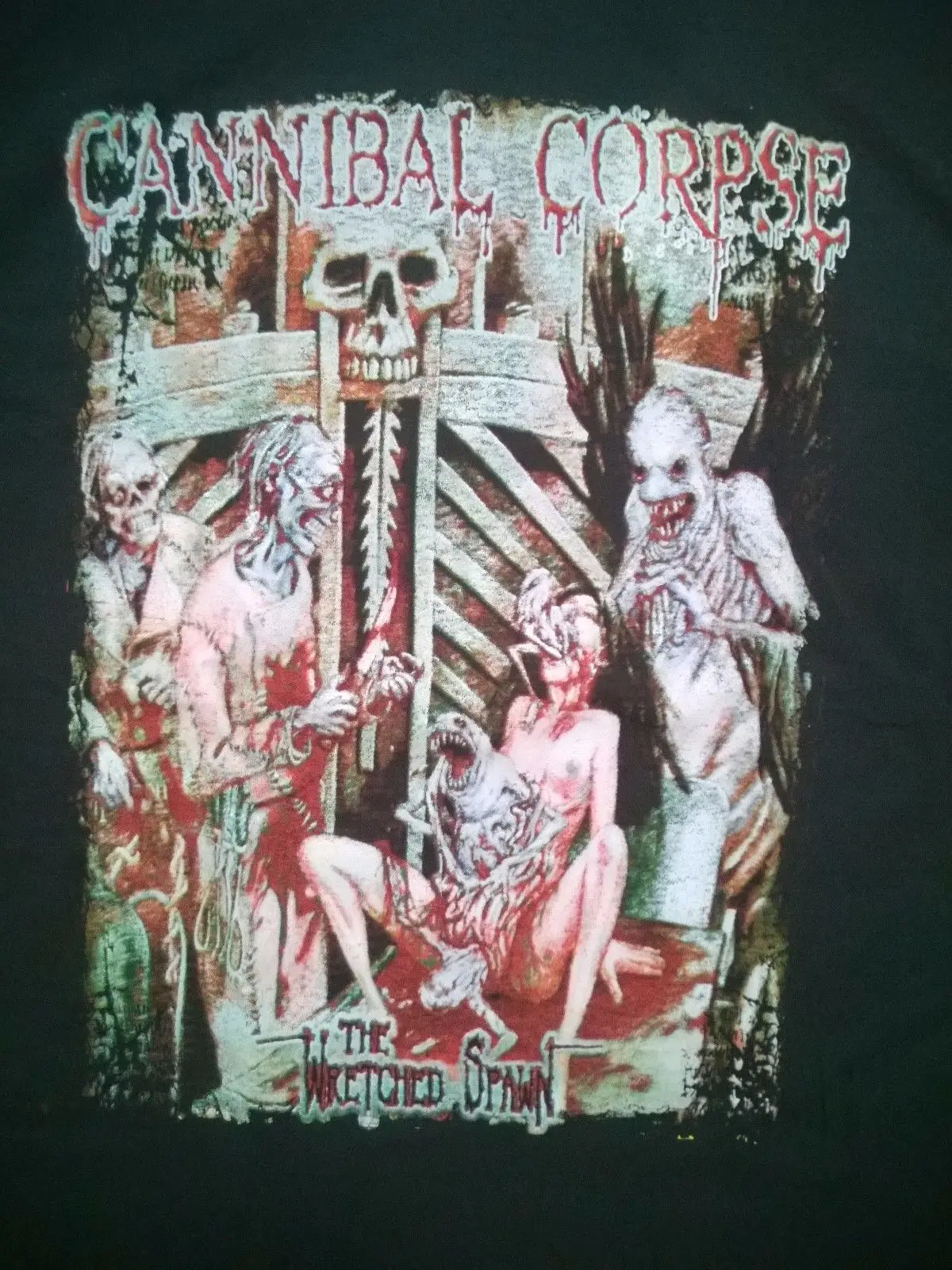 Cannibal Corpse Большие футболки Deicide удушья Нил умирает плод Napalm Death рукав Для мужчин