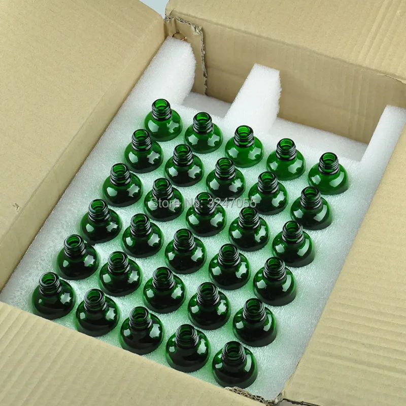 50ML30pcs пустой зеленый стеклянный косметическая бутылка капельница с пипетками