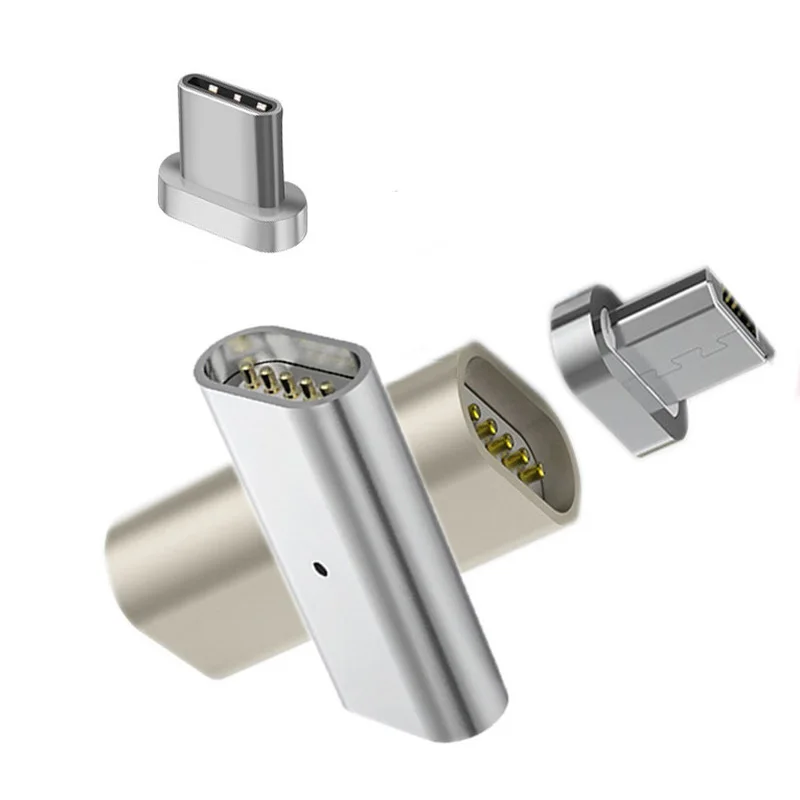Магнитный переходник для зарядки 2 в 1 Micro USB к type C &amp микро-usb-штекер type-c Android