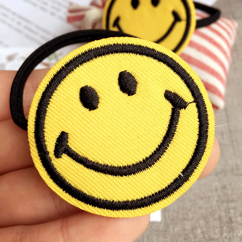 Резинка для волос с милой смайликой эластичная резинка повязка на голову из