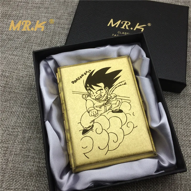Goku Ride Cloud MR. K D02 Винтажный стиль Dragon Ball Goku Ride Dragon/Ride Cloud Мужской Латунный 16 обычный чехол для сигарет коробка для сигарет - Цвет: Goku Ride Cloud