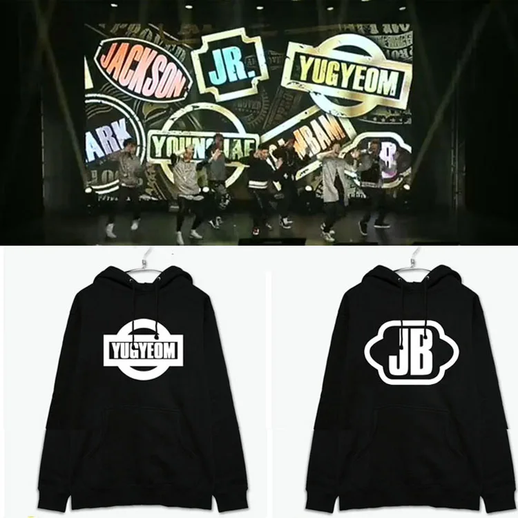 2016 NEW GOT7 KPOP official Same unisex Pullovers Fleece hooded Hoodies k-pop got 7 Korean Style Autumn Winter Sweatshirts coat | Женская