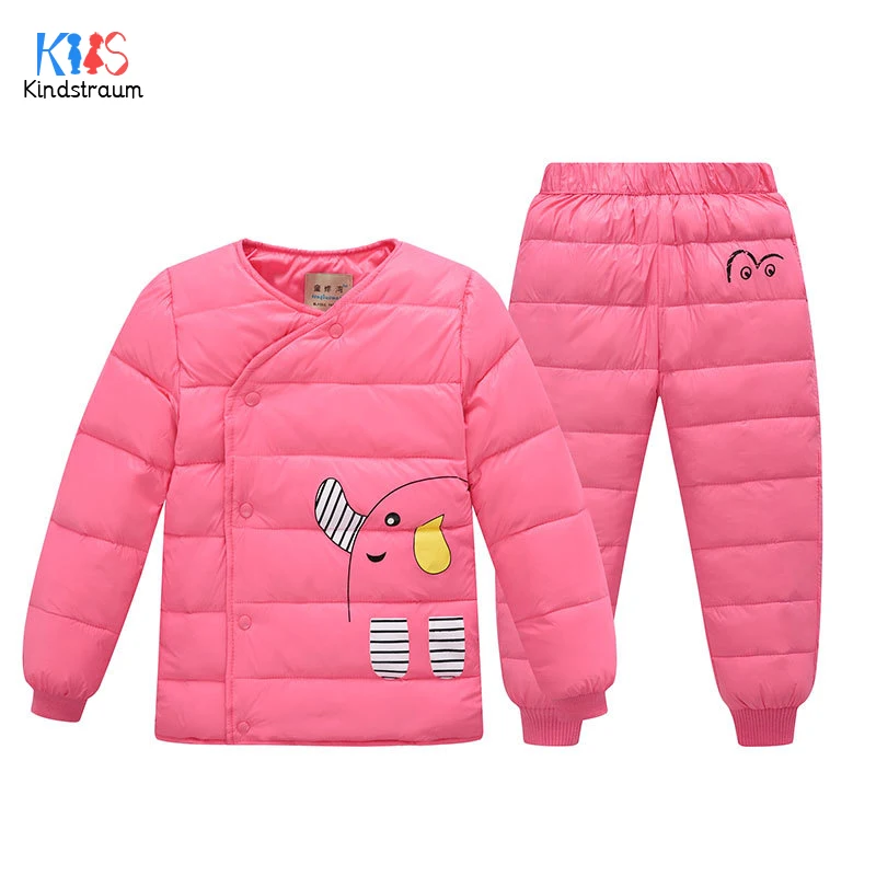 

Kindstraum 2018 Boys & Girls Cartoon Winter Suits Kids Thick Down Coats + Trousers Wear Casual Warm Sets for Children,RC1671