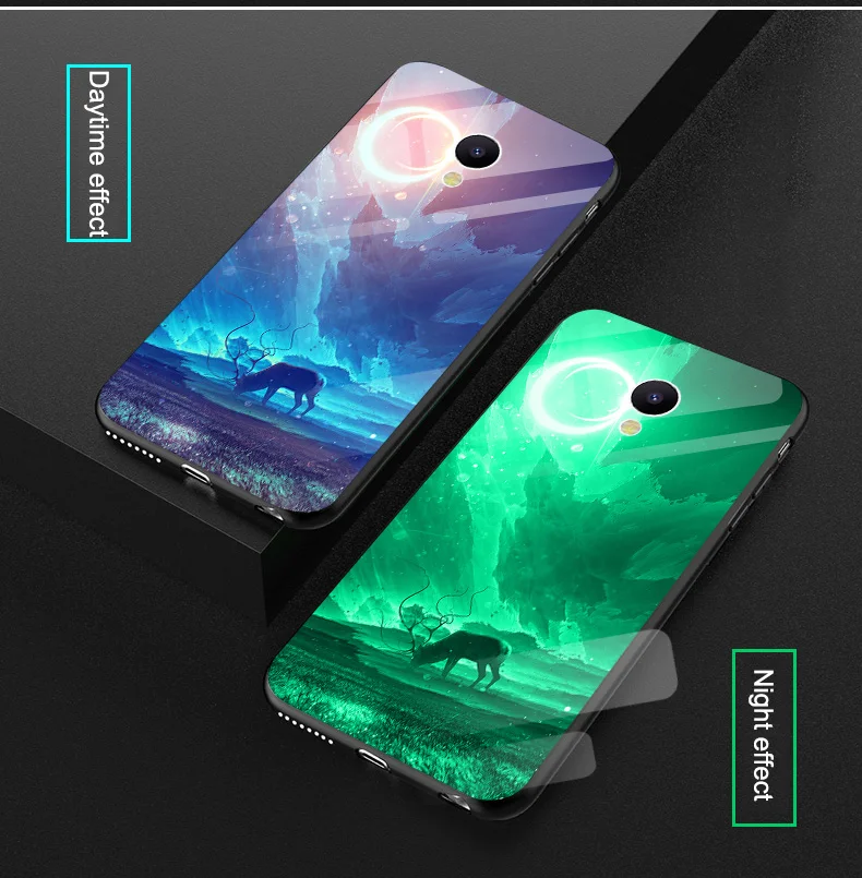 Роскошный чехол в виде светящегося стекла для Meizu V8 15/16/16th плюс Coque Рождественский чехол для Meizu M6s mblu S6