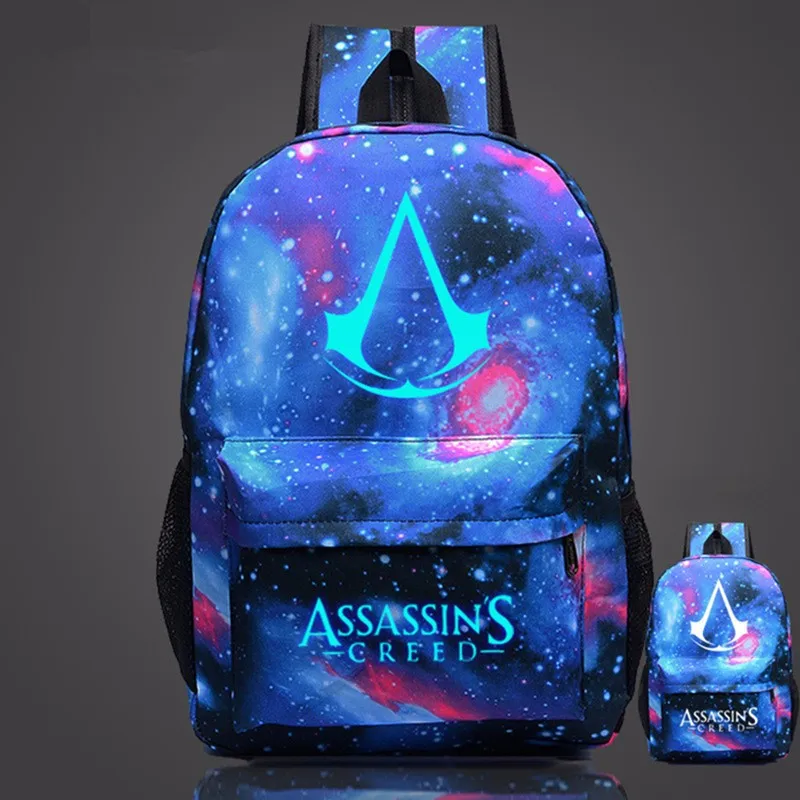 Революционная светящаяся школьная сумка Assassin's Creed рюкзак бойфренда для