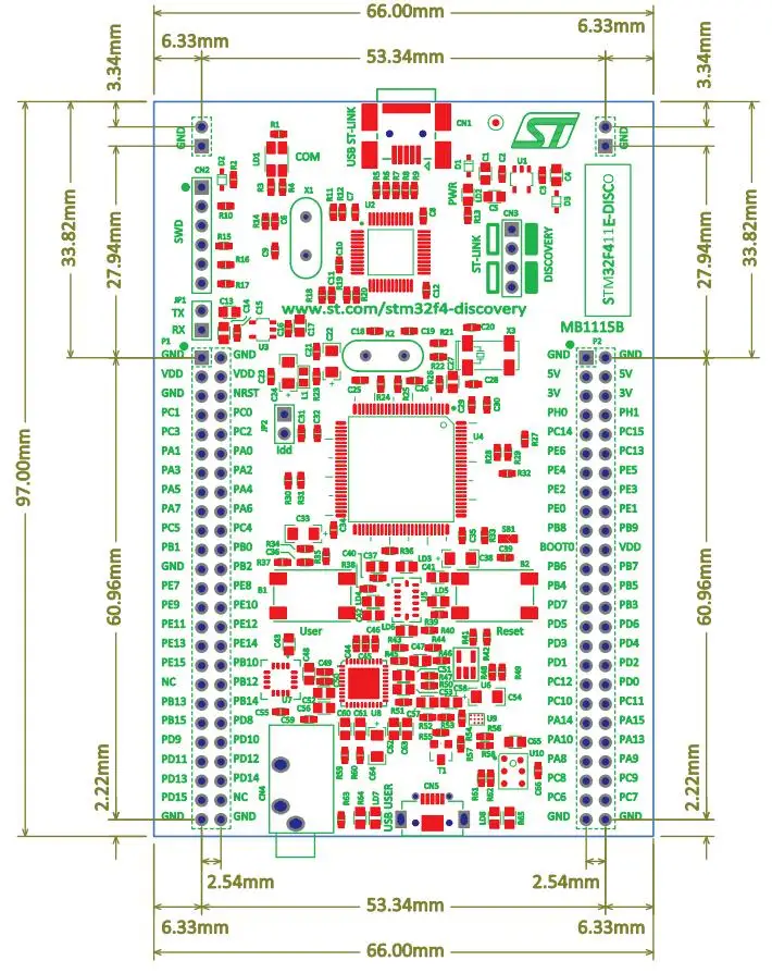 STM32F411E DISCO 32F411EDISCOVERY Discovery Kit STM32F411VE MCU ST LINK/V2 встроенная макетная
