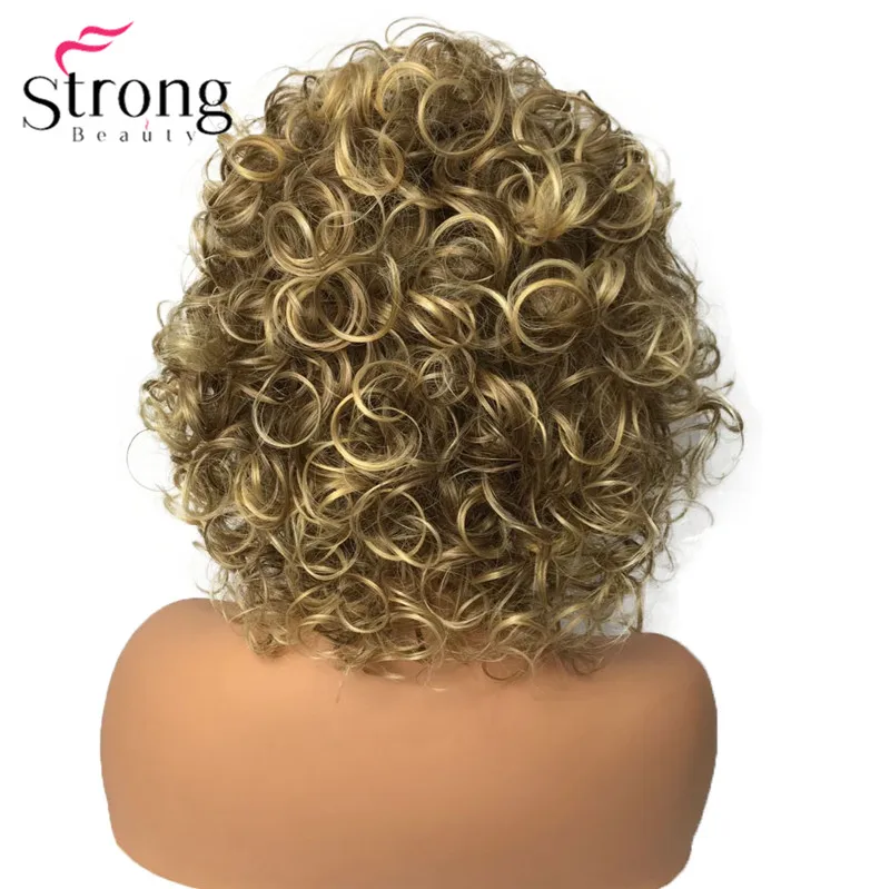 StrongBeauty Shotr кудрявые натуральные пушистые прически волосы монолитным парики женские синтетические волосы парик