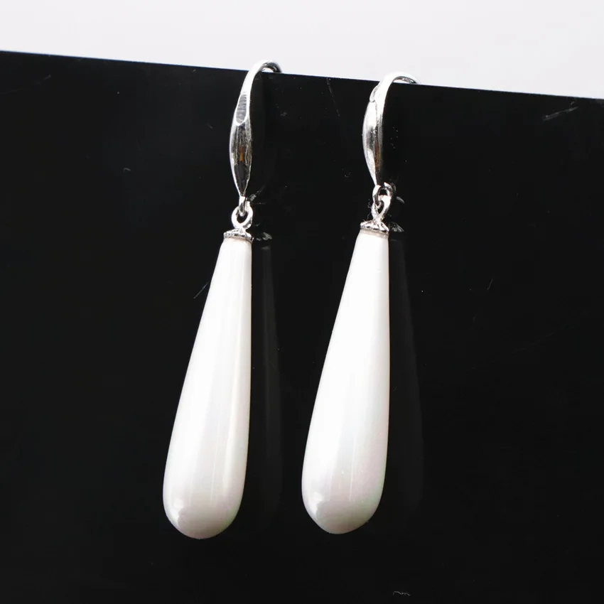 Charming Women Earrings Natural White Shell Long Dangle Fashion Water Drop Eardrop Party Weddings Gifts Jewelry A677 | Украшения и
