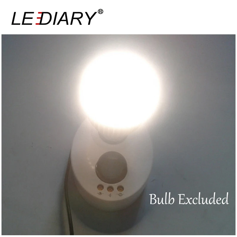 LEDIARY E27 Wall Lamp Infrared IR Sensor 110-240V With Plug US EU 1.3M Wire Bases Time Adjustable Human Body Induction | Лампы и