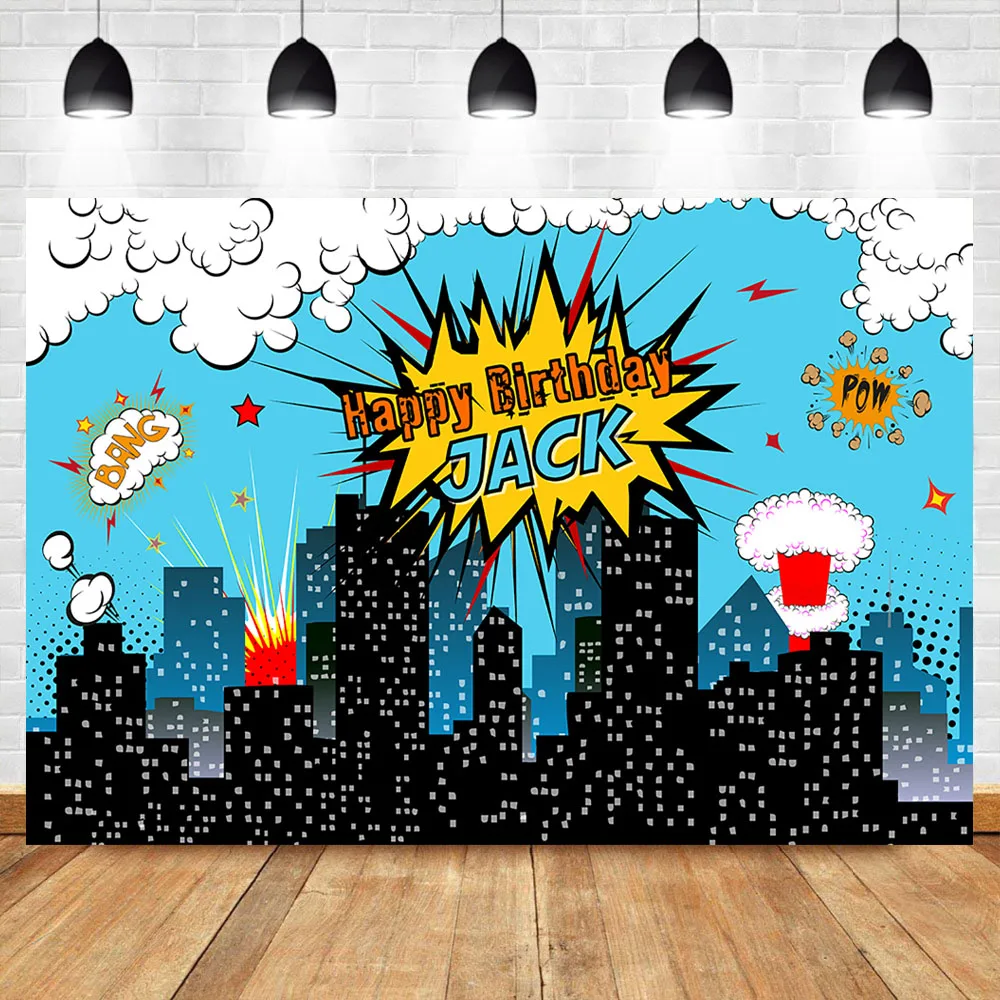 Фотофон NeoBack Super hero Cityscape декорация для фотосъемки Hero City вечеринка дня рождения