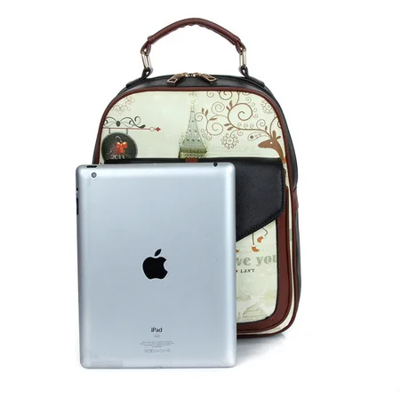 

FAIRY SERAPHIM PU leather backpack school bags printing teenagers girl laptop backpacks women preppy college European bag