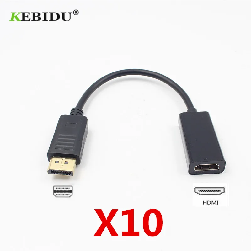 Kebidu DP в HDMI совместимый кабельный преобразователь адаптер Порт дисплея для
