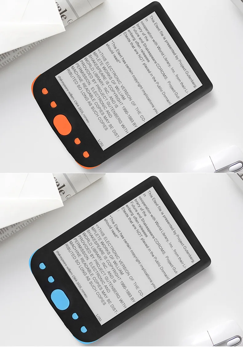 ELECTSHONG 8GB E book reader 6 дюймов E ink экран Встроенный аккумулятор 2500 мАч и карманный Подарочный чехол из искусственной кожи