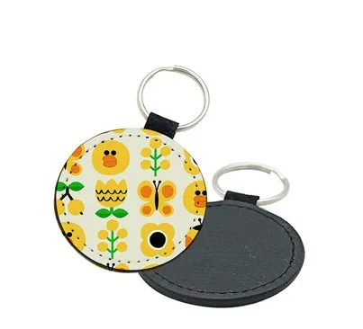 Round 5.1cm 10 шт пустые сублимационные кожаные подвесные бирки брелки DIY печать сублимационная бумага для переноса чернил - Цвет: Round 5.1cm